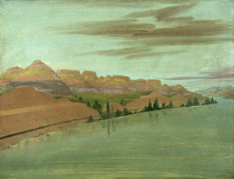 Impresionantes acantilados de arcilla, a 1900 millas sobre San Luis - George Catlin