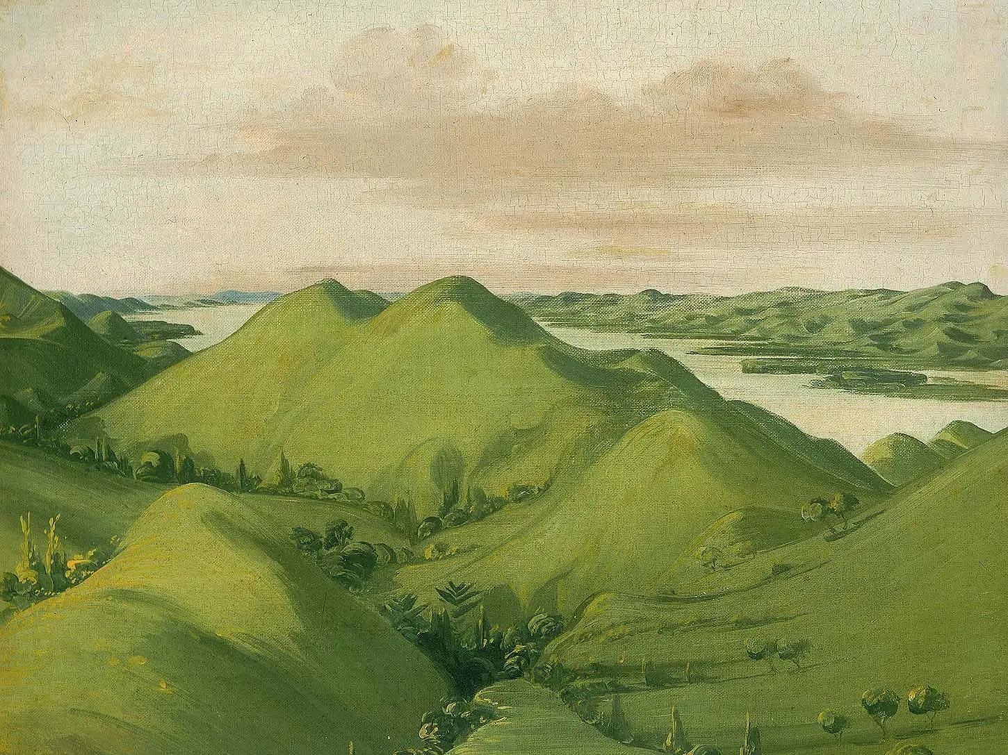 Magnifiques falaises herbeuses à 177 km au-dessus de Saint-Louis - George Catlin - Alpha Reproduction