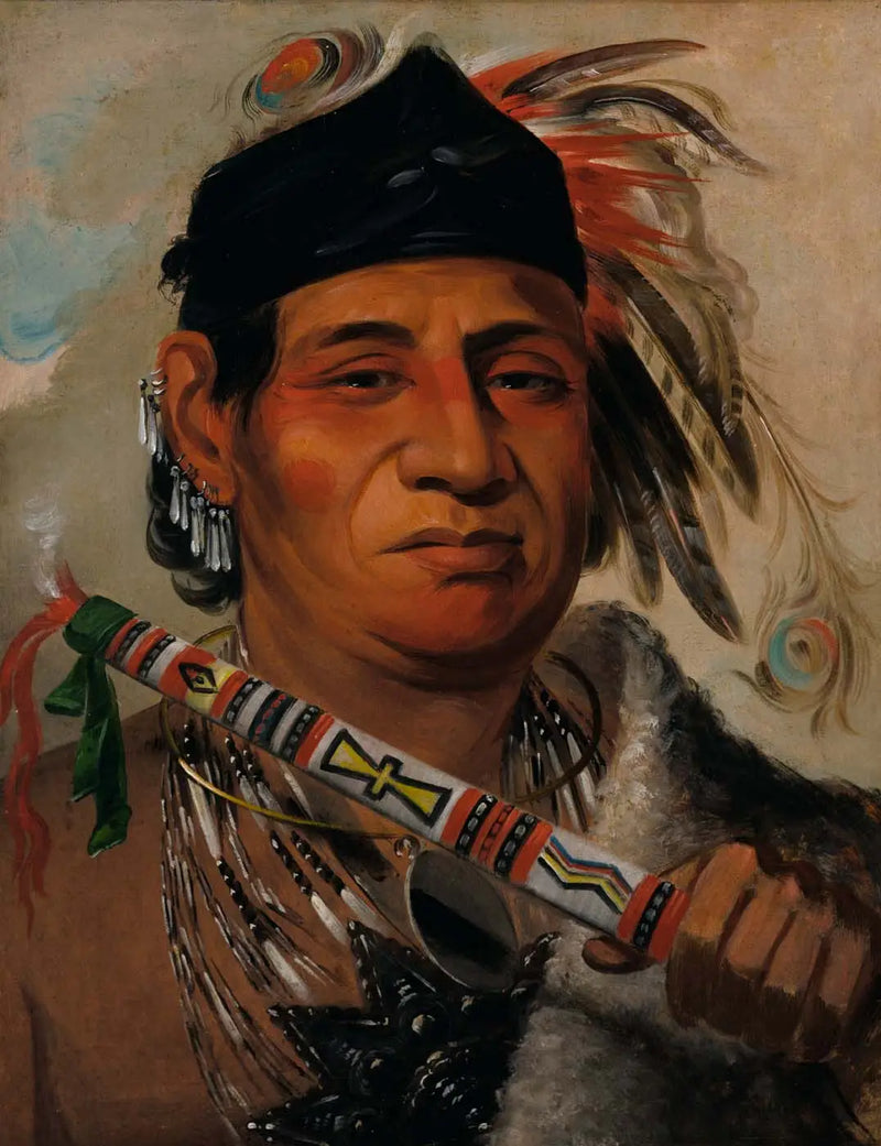 Mah-kée-mee-teuv, oso grizzly, jefe de la tribu - George Catlin