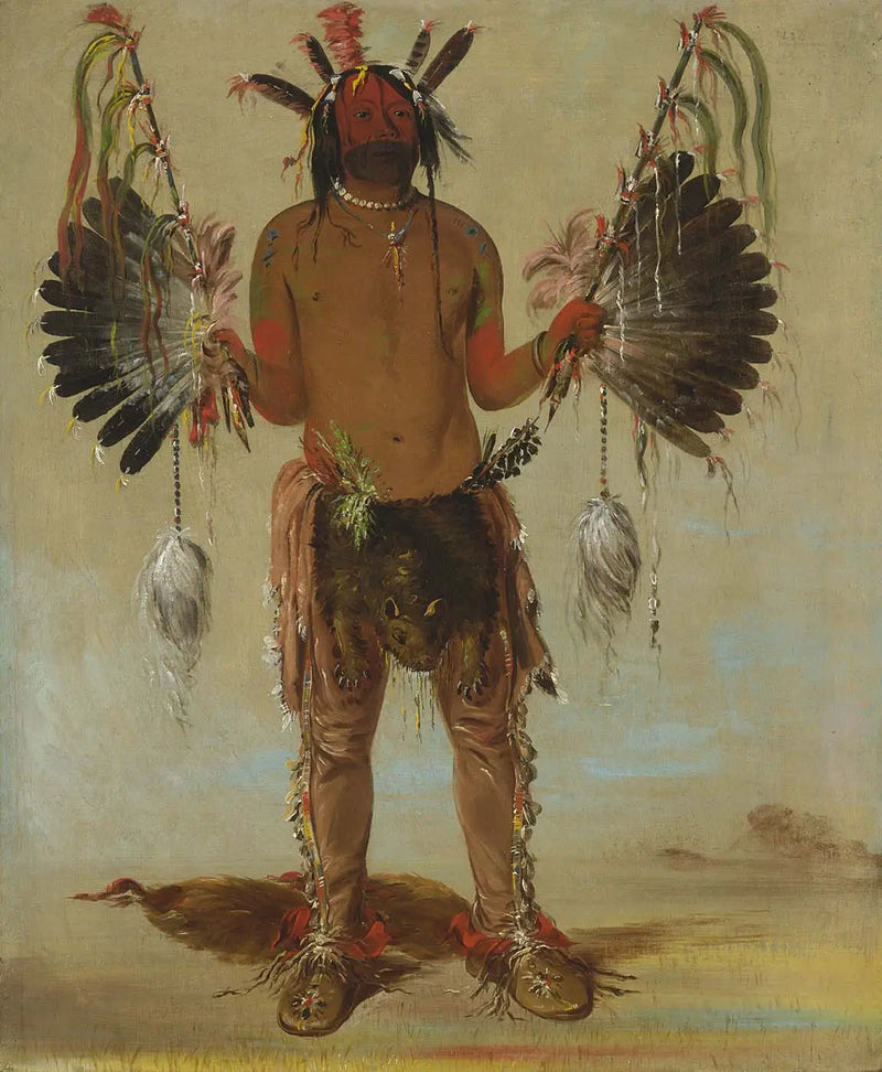 Mah-tó-he-ha, viejo oso, un chamán - George Catlin
