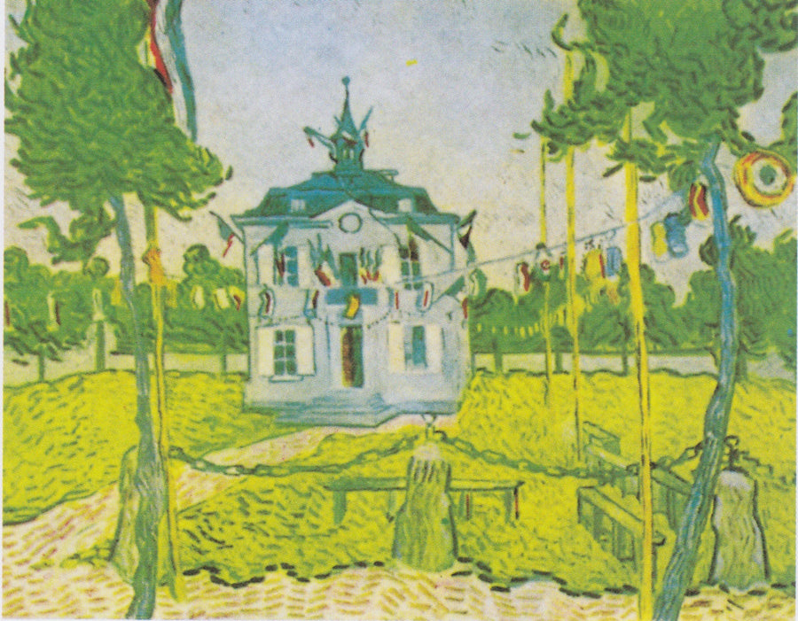El Ayuntamiento de Auvers-sur-Oise el 14 de julio - Vincent van Gogh