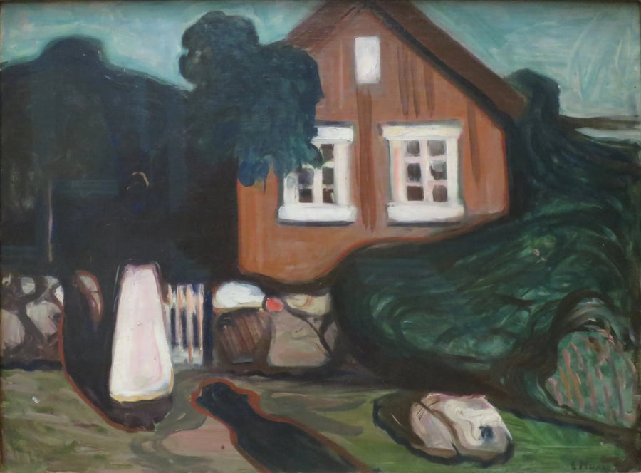 casa a la luz de la luna - Edvard Munch