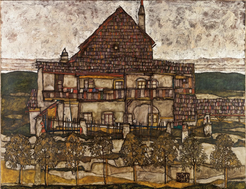 Casa con techo de tejas - Egon Schiele