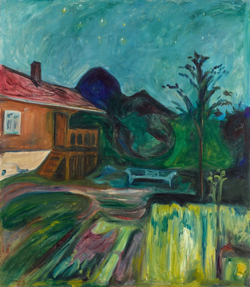 casa en la noche de verano - Edvard Munch