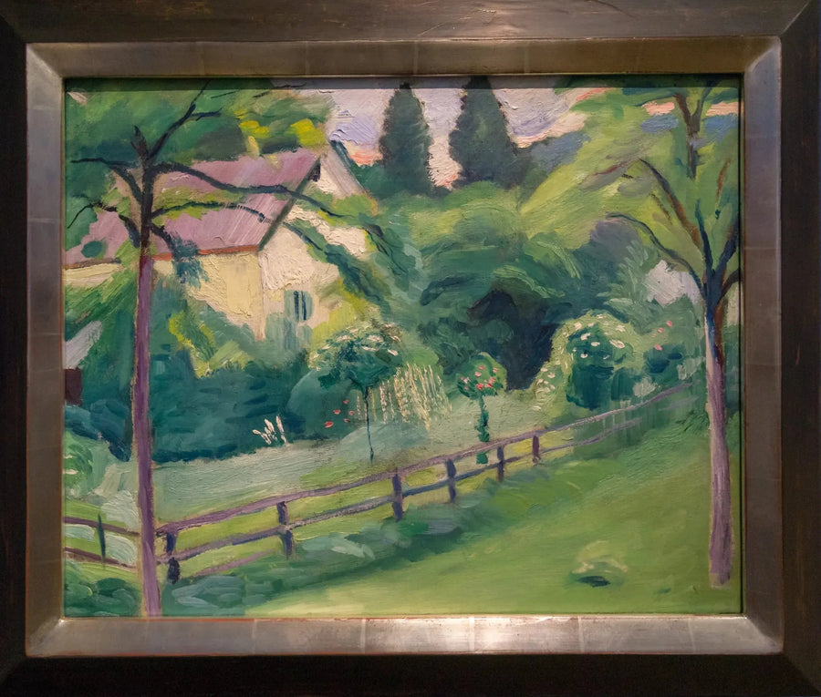 Casa de campo con jardín - August Macke