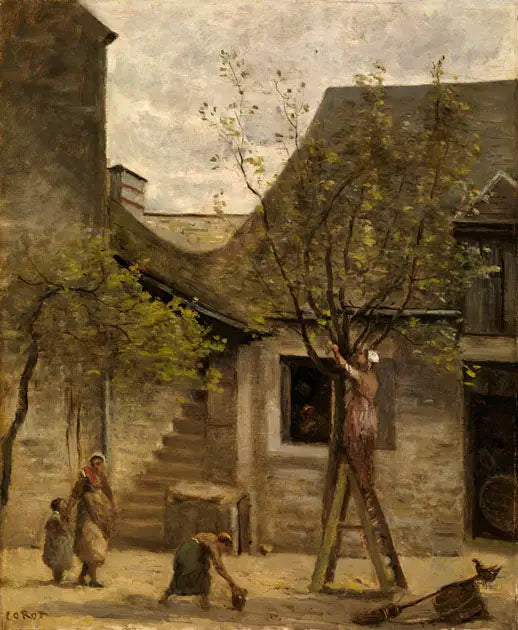 Casa de campesinos en Fontainebleau - Jean-Baptiste Camille Corot