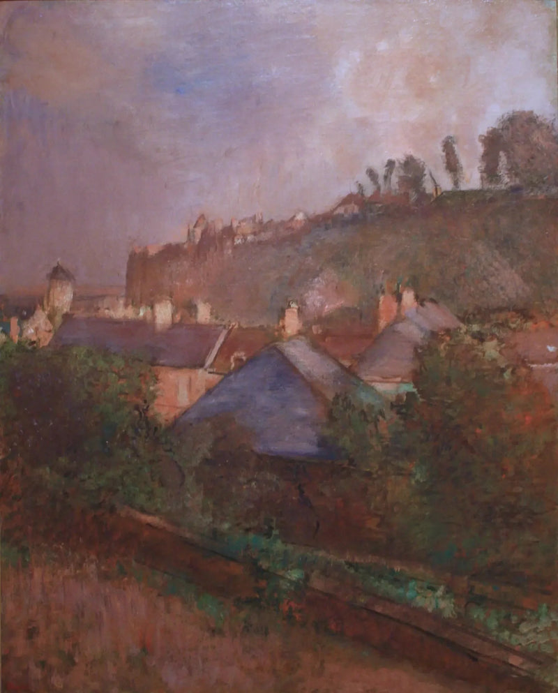 Casas al pie de un acantilado (Saint-Valéry-sur-Somme) - Edgar Degas