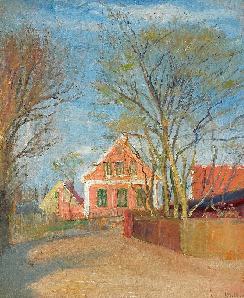 Casas en Skagen bañadas por la luz del sol. -Michael Peter Ancher