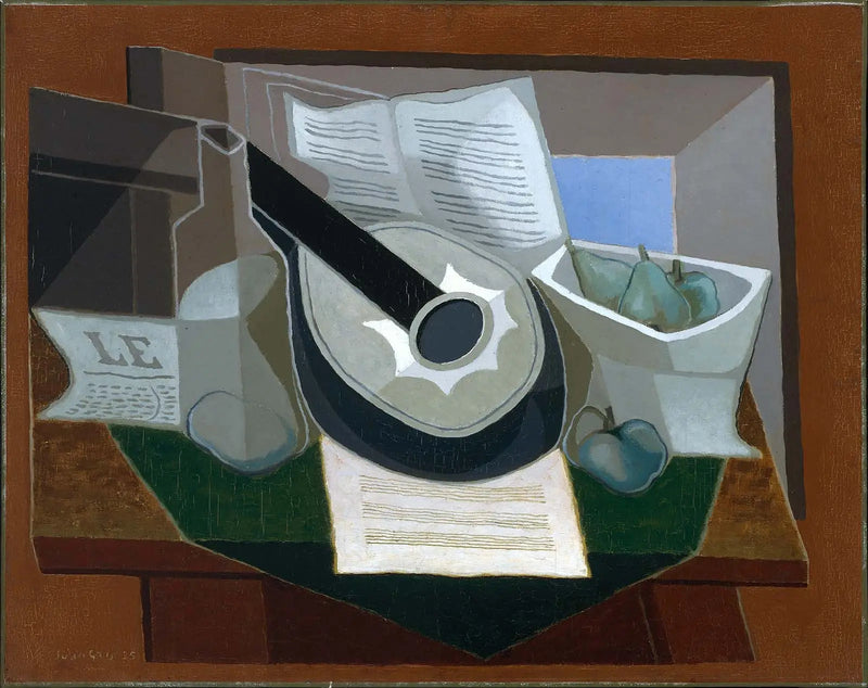 Mandolina y plato de frutas - Juan Gris