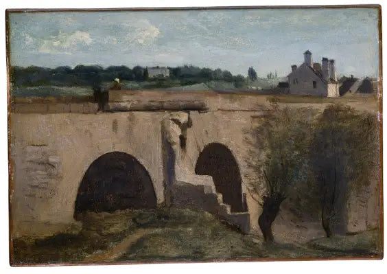 Mantes. Un amorce de pont - Jean-Baptiste Camille Corot image 1 copie de tableau peinte à la main
