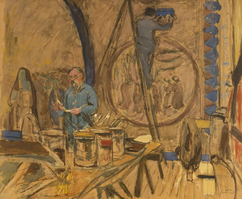 Maqueta para un retrato de Denis - Édouard Vuillard