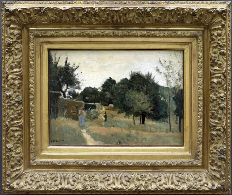 Marcoussis. Un huerto, por la mañana - Jean-Baptiste Camille Corot