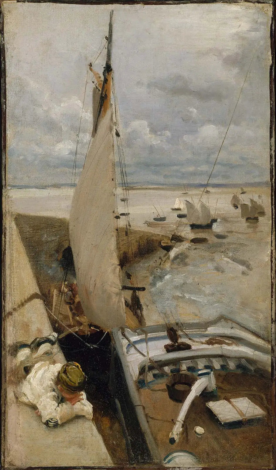 Marea baja en el puerto de Cancale - John Singer Sargent