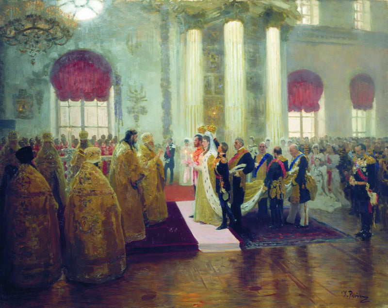 Boda de Nicolás II y de la gran duquesa Alexandra Feodorovna. - Ilya Repin