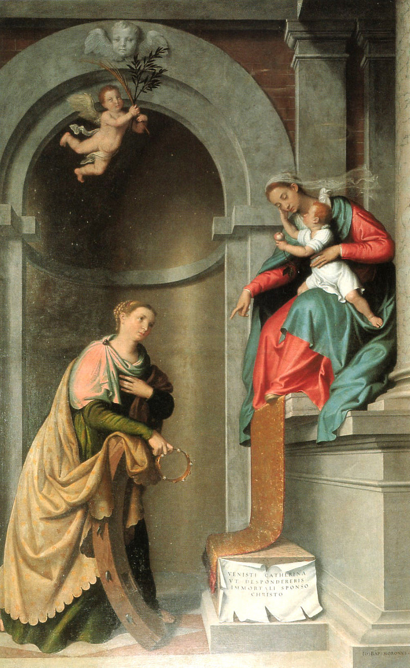 Matrimonio místico de Santa Catalina de Alejandría - Giovanni Battista Moroni
