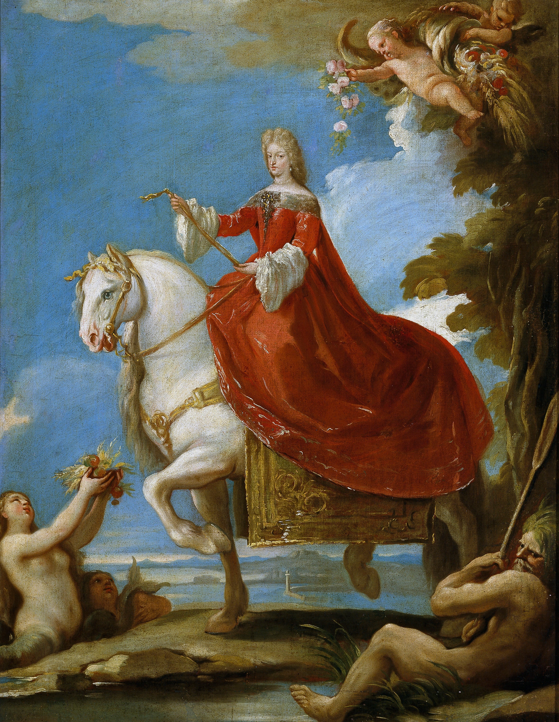 Marie-Anne de Neubourg reine d’Espagne à cheval - Luca Giordano - Alpha Reproduction