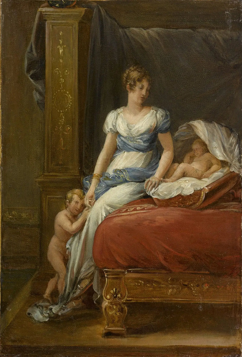 Marie-Annonciade-Caroline Bonaparte, reina de Nápoles y sus hijos - François Gérard