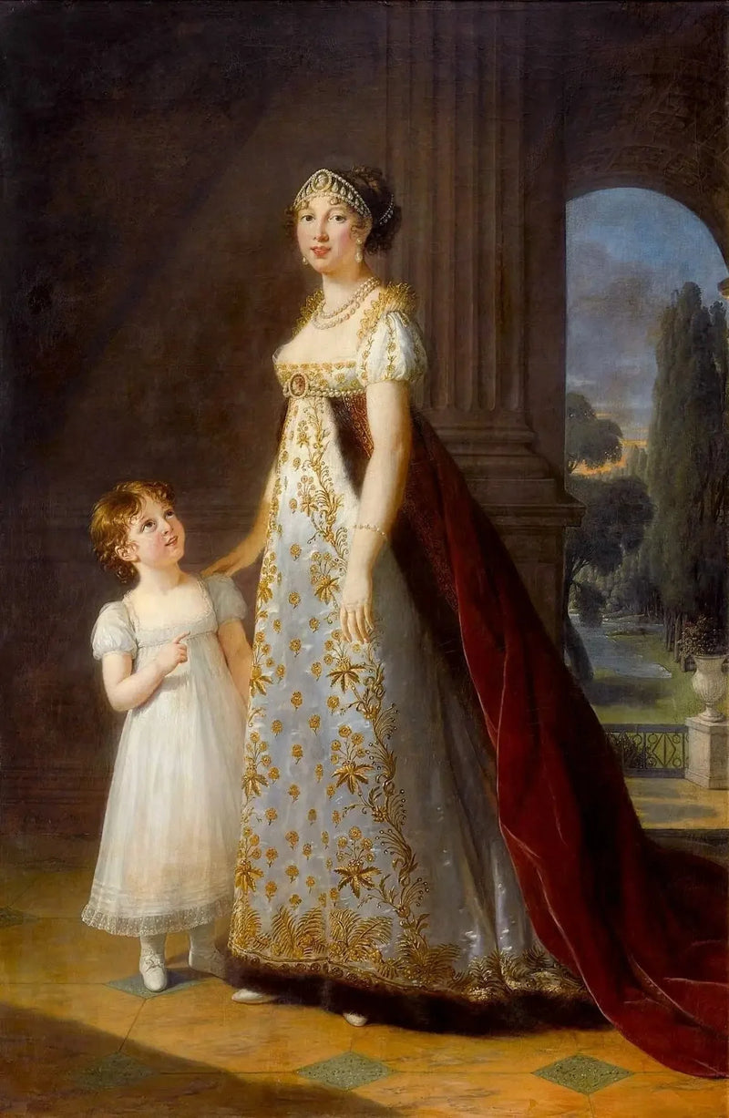 Marie-Anunciada-Carolina Bonaparte, reina de Nápoles, con su hija Laetitia-Joséphine Murat - Élisabeth Vigeé Le Brun