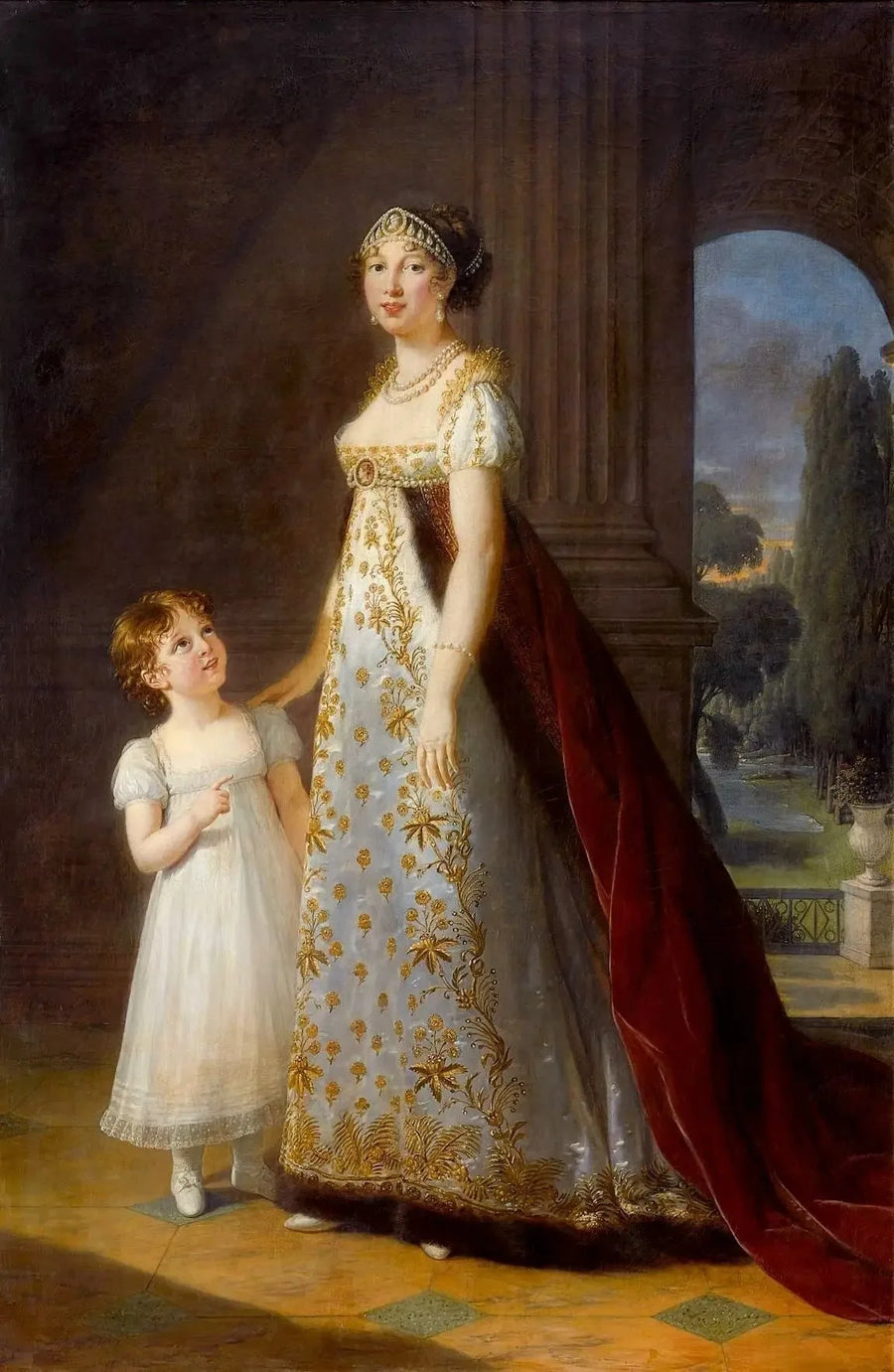 Marie-Anunciada-Carolina Bonaparte, reina de Nápoles, con su hija Laetitia-Joséphine Murat - Élisabeth Vigeé Le Brun