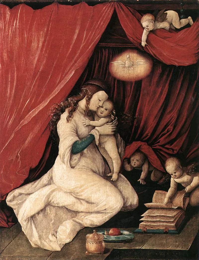 María con el Niño Jesús en una habitación - Hans Baldung Grien