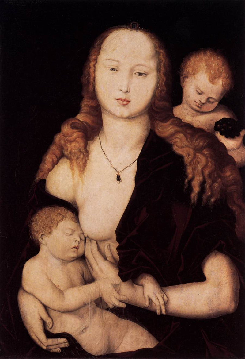 María con el Niño Jesús y un ángel - Hans Baldung Grien