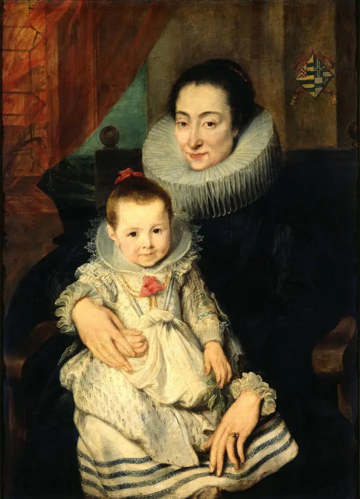 Marie Clarisse (?), esposa de Jan Woverius, con su hija - Antoine van Dyck