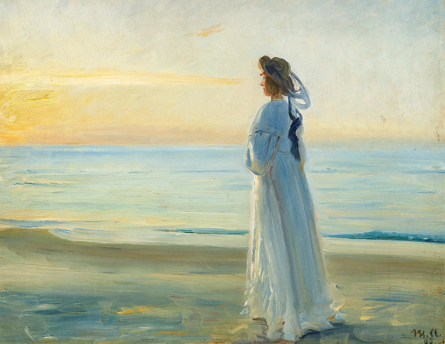 Marie Dinesen caminando por Skagen Nordstrand. -Michael Peter Ancher