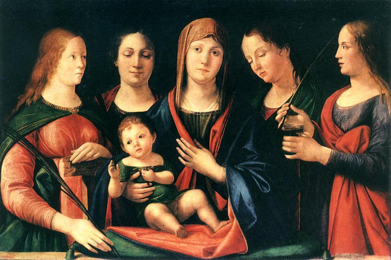 María y el Niño con Santa María Magdalena y Santa Catalina - Alvise Vivarini