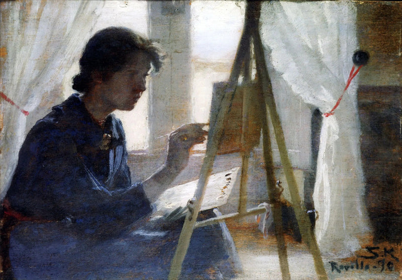 Marie Kroyer pinta en Ravello - Peder Severin Krøyer