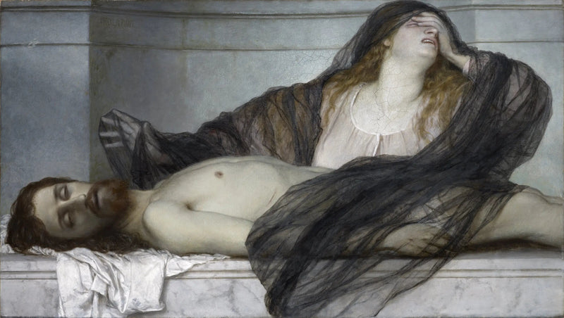 María Magdalena llorando al Cristo muerto - Arnold Böcklin