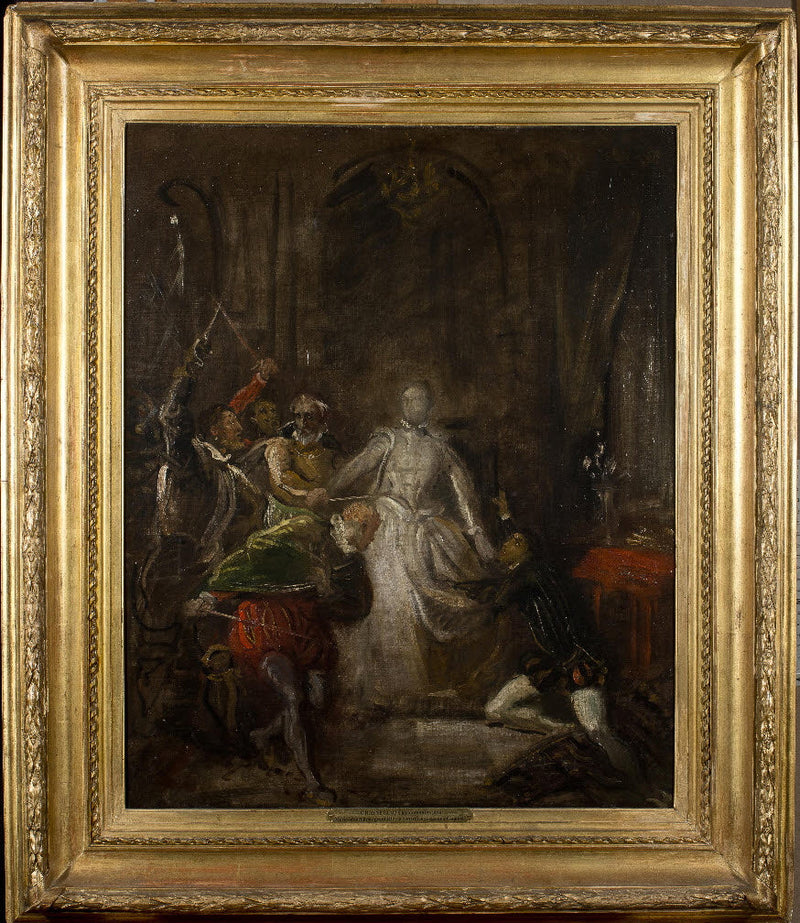 María Estuardo protegiendo a Riccio - Théodore Chassériau