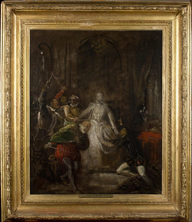 María Estuardo protegiendo a Riccio - Théodore Chassériau