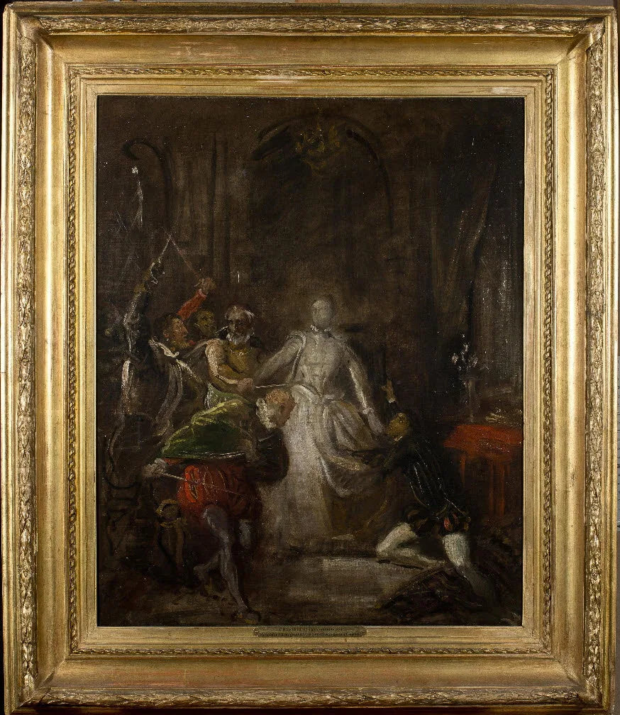 María Estuardo protegiendo a Riccio - Théodore Chassériau