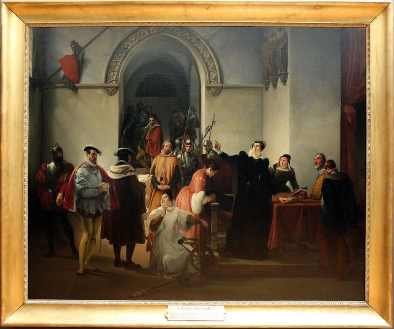 María Estuardo protestante de su inocencia al leer su condena a muerte - Francesco Hayez