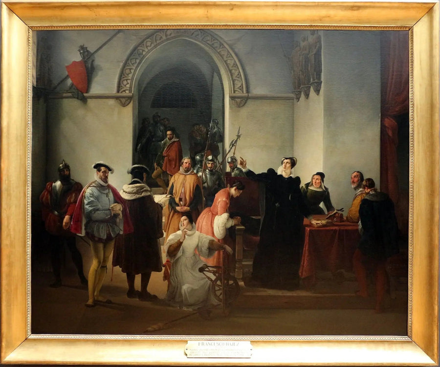 María Estuardo protestante de su inocencia al leer su condena a muerte - Francesco Hayez