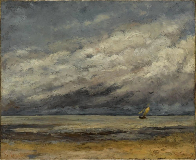 Marino con velero acercándose a la tormenta - Gustave Courbet