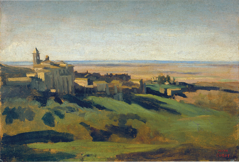 Marino, vista general. La mañana - Jean-Baptiste Camille Corot