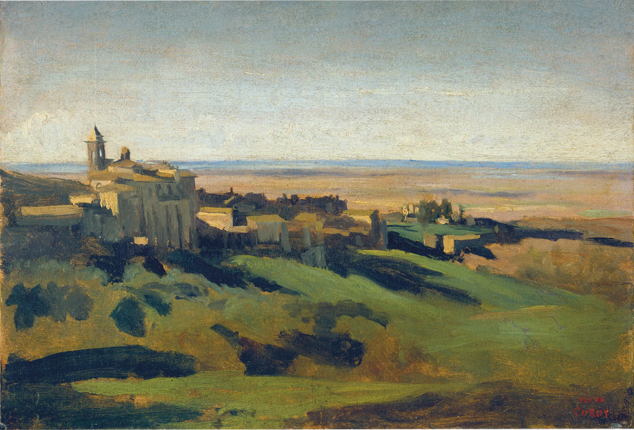 Marino, vista general. La mañana - Jean-Baptiste Camille Corot