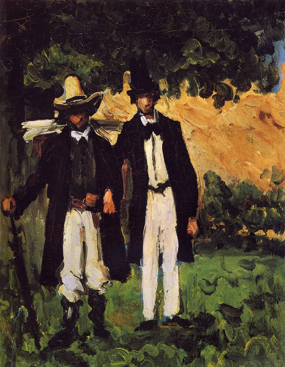 Marion et Valabrègue partant pour le motif - Paul Cézanne image 1 copie peinte à la main à l’huile