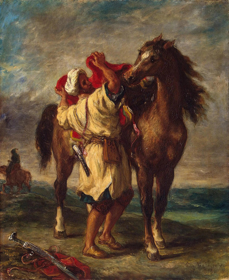 Marroquí vendiendo su caballo - Eugène Delacroix