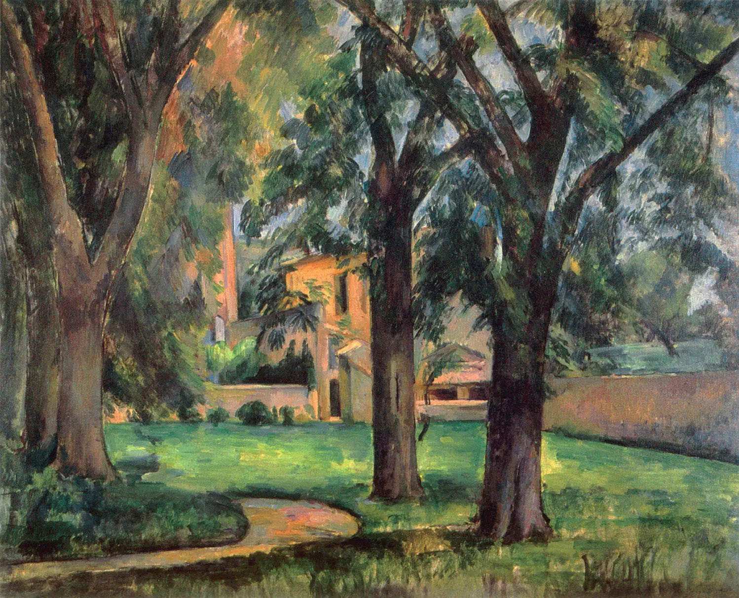 Marronniers et ferme du Jas de Bouffan - Paul Cézanne image 1 copie de tableau peinte à la main