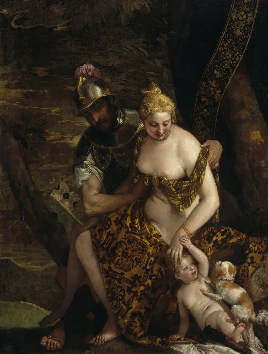 Marte desnudando a Venus con Cupido y un perro - Paolo Veronese
