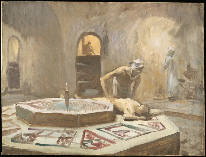 Masaje en un baño público - John Singer Sargent