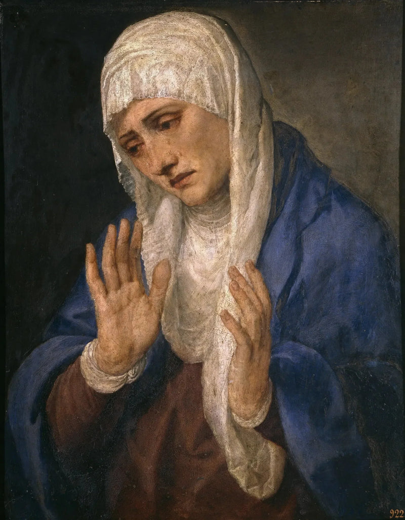 Mater Dolorosa con las manos abiertas - Titian