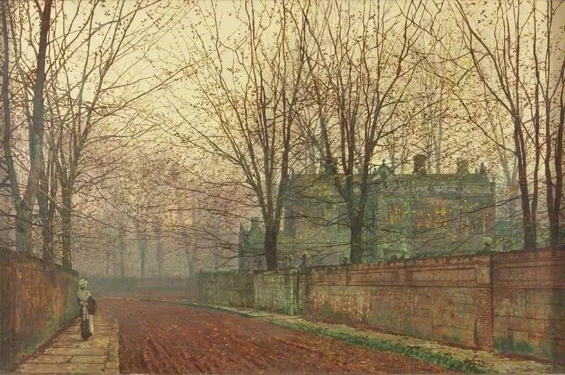 Mañana de noviembre, Knostrop Hall, Leeds - John Atkinson Grimshaw