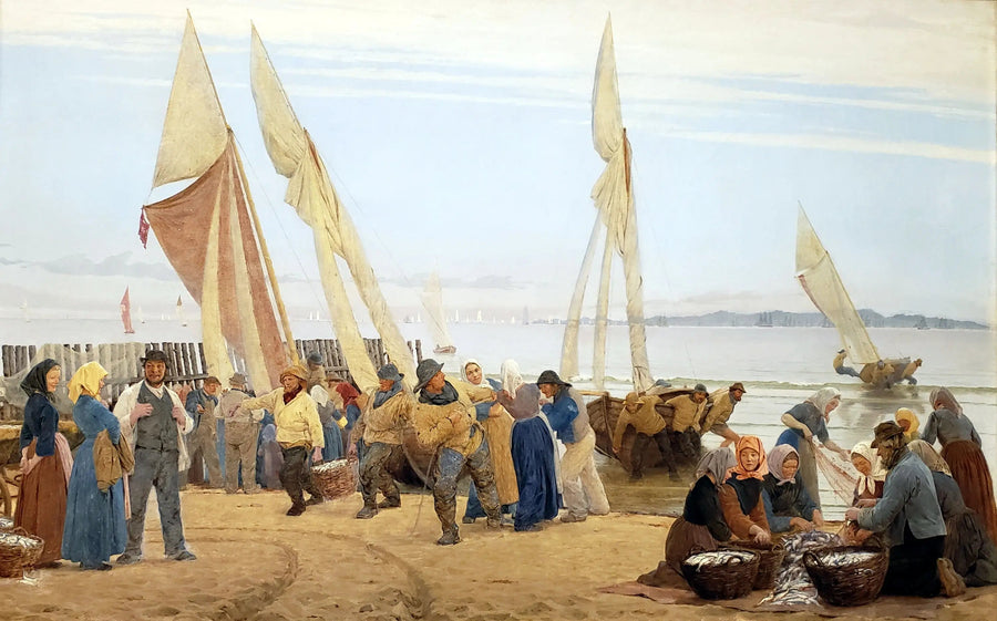 Mañana en Hornbæk. Los pescadores regresan - Peder Severin Krøyer