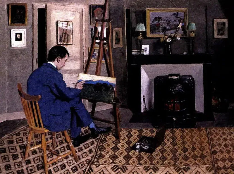 Max Rodríguez-Henriques en el taller de Félix Vallotton, hijo político - Félix Vallotton