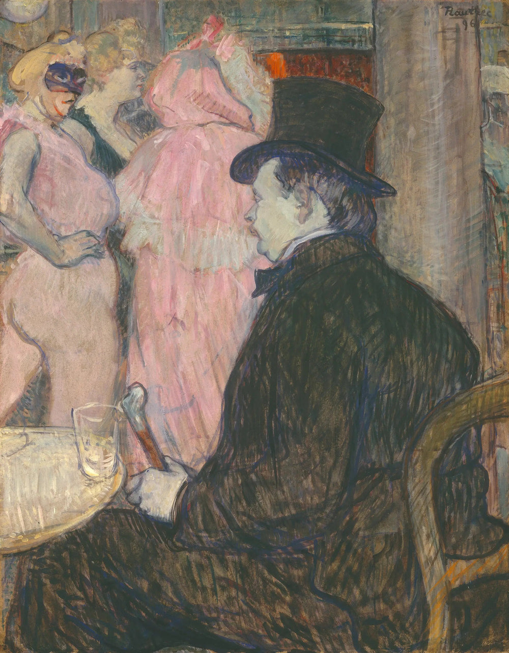 Maxime Dethomas : Au Bal de l'Opéra - Henri de Toulouse-Lautrec image 1 copie peinte à la main à l’huile
