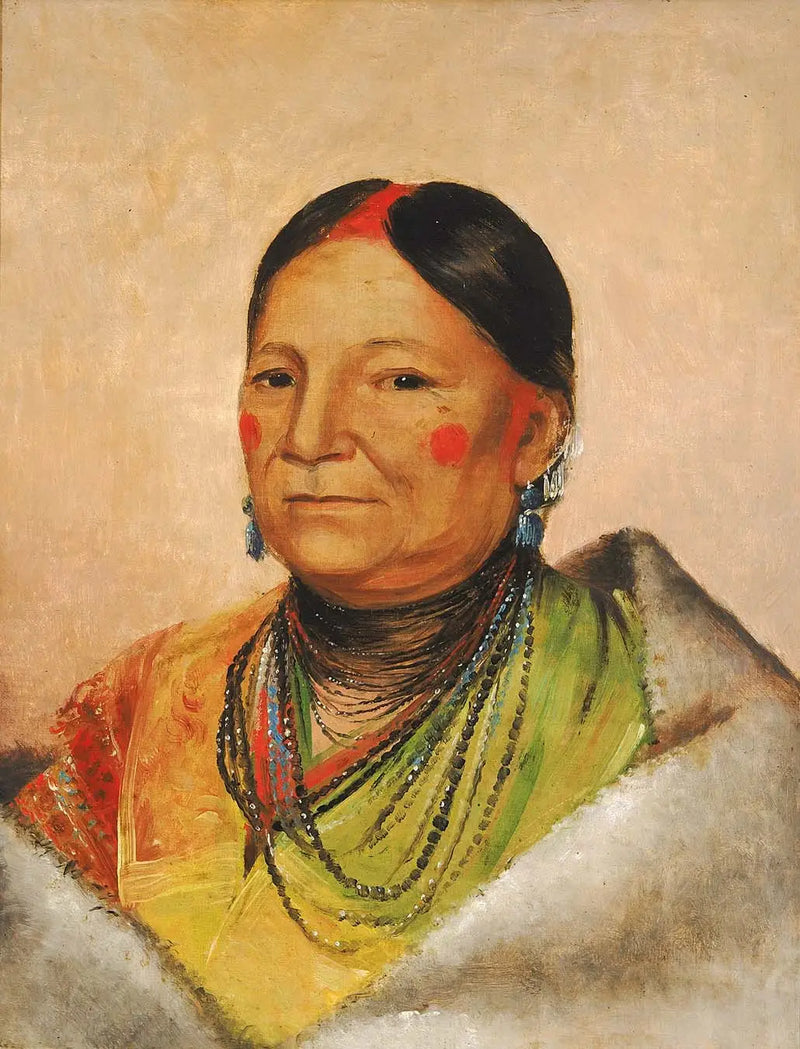 Mee-chéit-neuh, Hombro del oso herido, Esposa del jefe - George Catlin