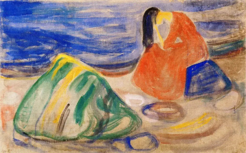 Melancolía. Mujer llorando en la playa - Edvard Munch